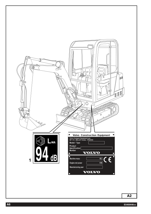 Volvo EC14 Type 246 271 Excavator Operators Maual VOE2144400001H - Image 3