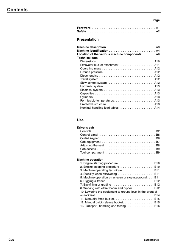 Volvo EC15 Type 265 XR Excavator Operators Manual E5400456GB - Image 3