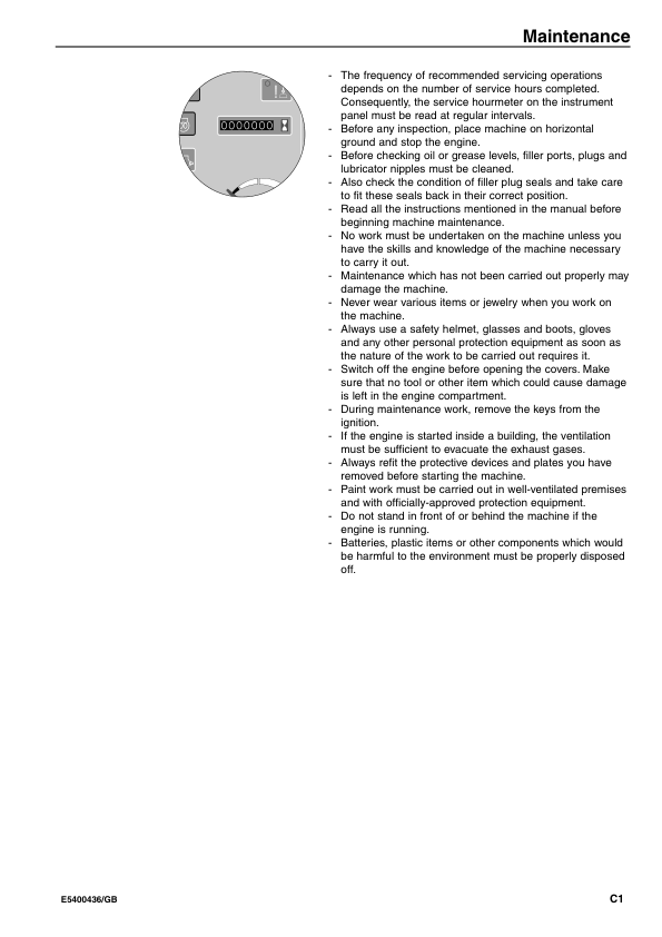 Volvo EC20 Type 263 XT XTV Excavator Operators Manual E5400436GB - Image 14