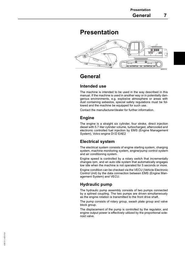 Volvo EC210B Excavator Operators Manual 2114355133 - Image 7