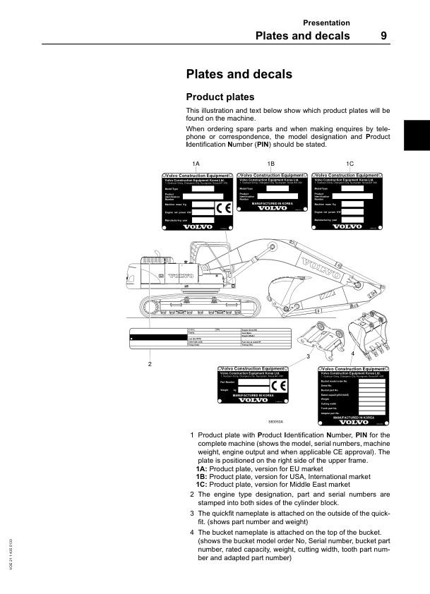 Volvo EC210B Excavator Operators Manual 2114355133 - Image 9