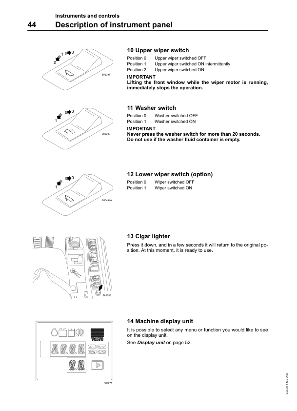 Volvo EC210B Excavator Operators Manual 2114355133 - Image 13