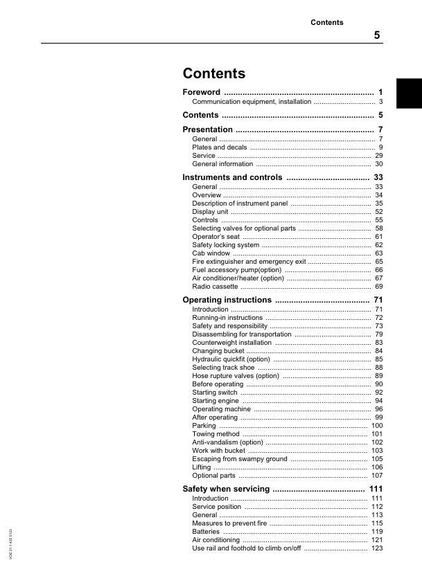 Volvo EC210B Excavator Operators Manual 2114355133 - Image 6
