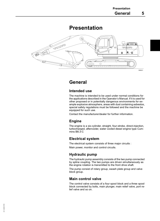Volvo EC240 Excavator Operators Manual 2134355115 - Image 6