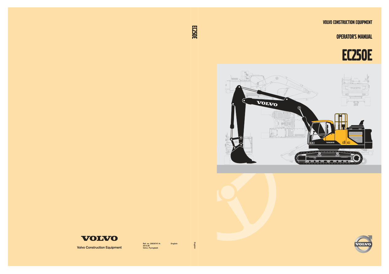 Volvo EC250E Excavator Operators Manual 20036747A - Image 2