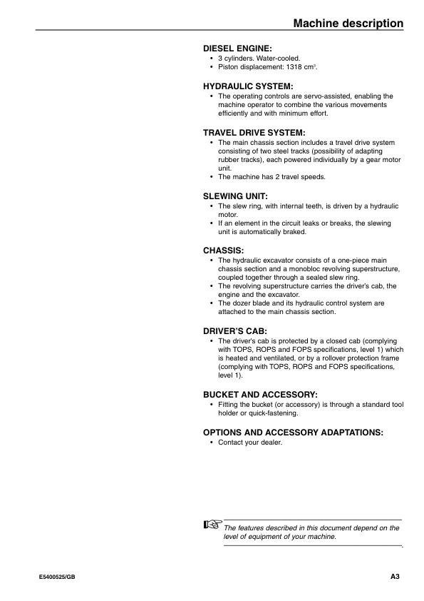Volvo EC30 Type 282 Excavator Operators Manual E5400525GB - Image 7