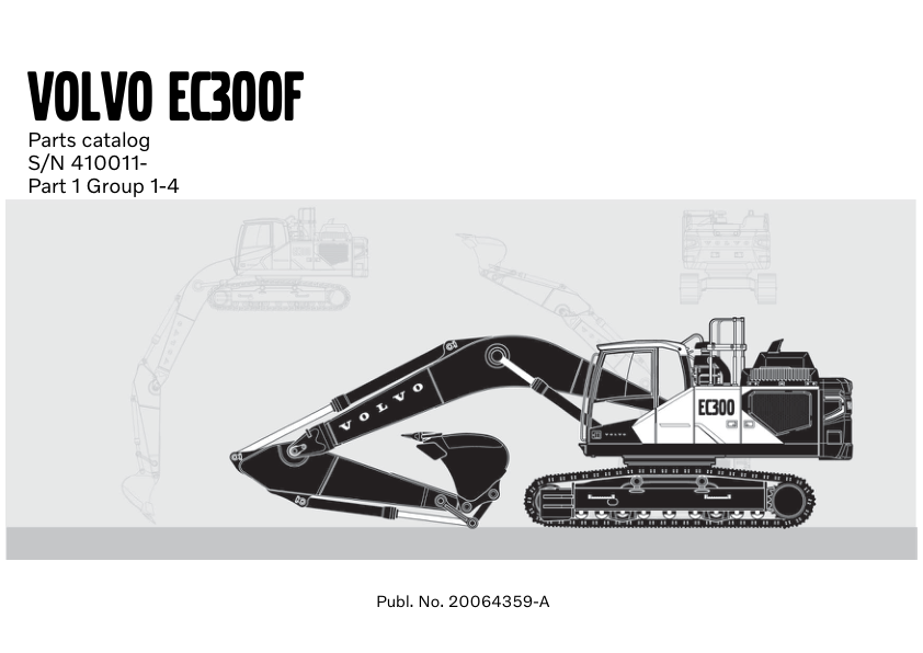 Volvo EC300F Excavator Parts Catalog SN 410011 and UP 20064359A - Image 3