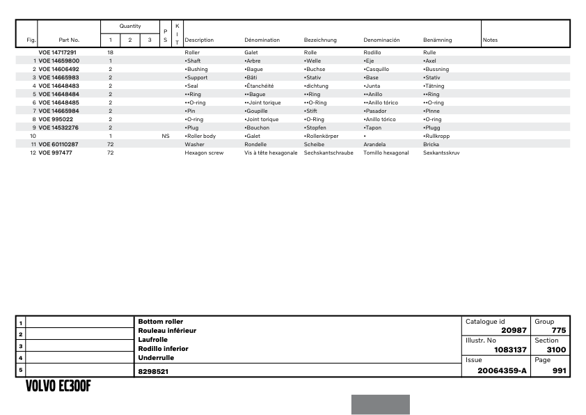 Volvo EC300F Excavator Parts Catalog SN 410011 and UP 20064359A - Image 12