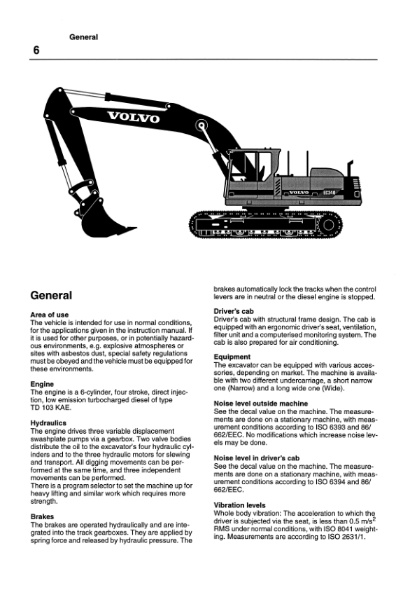Volvo EC340 Excavator Operators Manual VOE2134301077 - Image 8