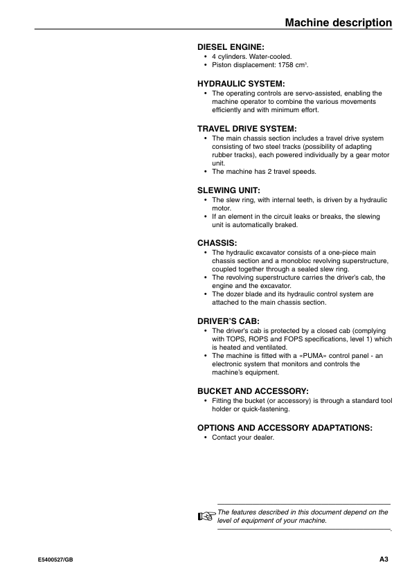 Volvo EC35 Type 283 Excavator Operators Manual E5400527GB - Image 6