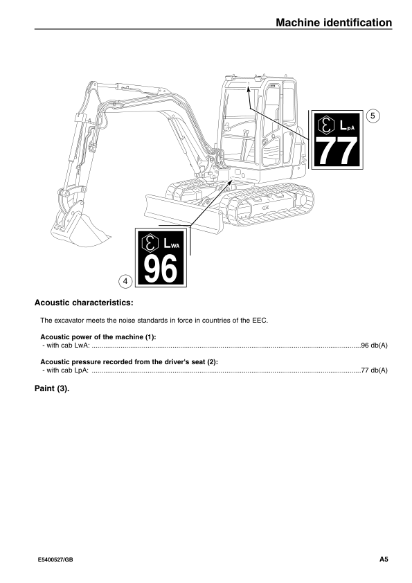Volvo EC35 Type 283 Excavator Operators Manual E5400527GB - Image 8