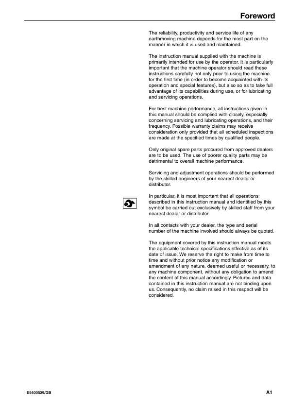 Volvo EC45 Type 284 Excavator Operators Manual E5400529GB - Image 4