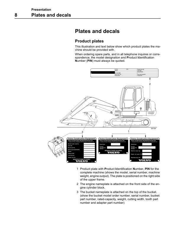 Volvo EC55 Excavator Operators Manual 2114355126 - Image 8