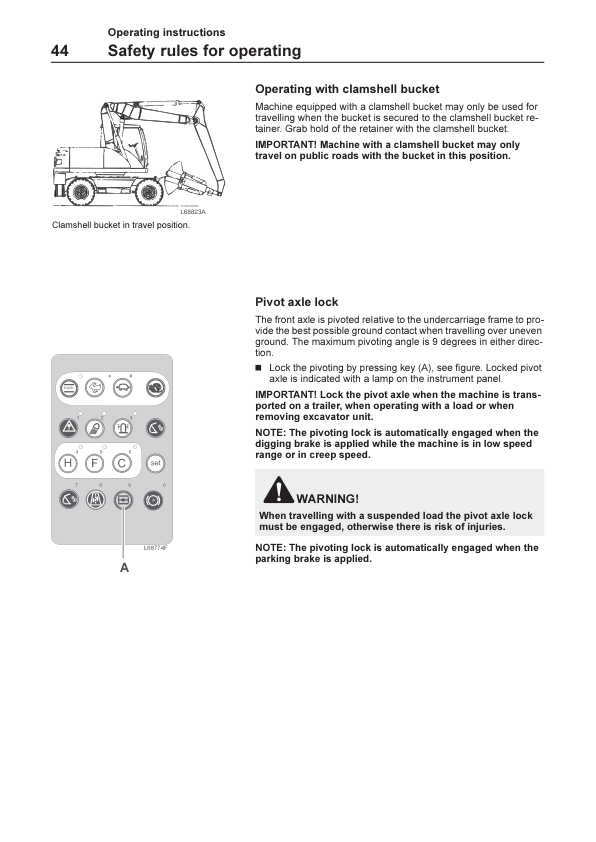 Volvo EW140 Excavator Operators Manual - Image 13