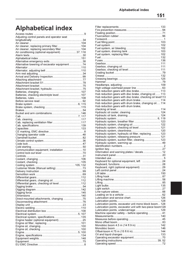 Volvo EW140 Excavator Operators Manual - Image 12