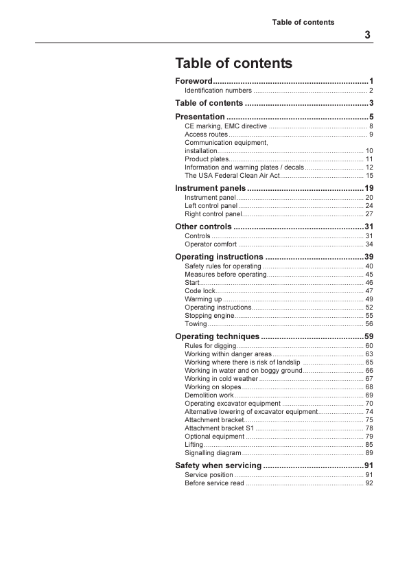 Volvo EW140 Excavator Operators Manual - Image 5