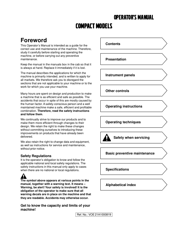 Volvo G60 G66 G80 G86 Grader Operators Manual SN 201112 21161 and UP - Image 4