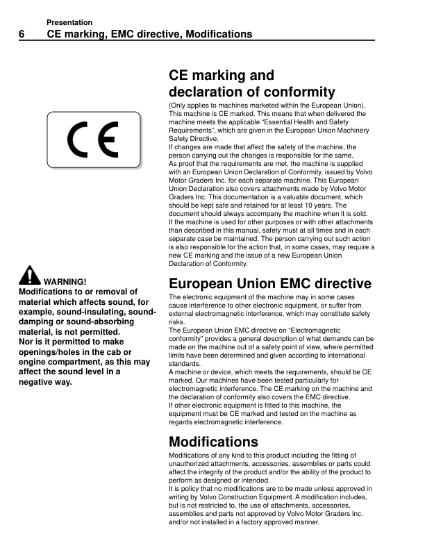 Volvo G60 G66 G80 G86 Grader Operators Manual SN 201112 21161 and UP - Image 8