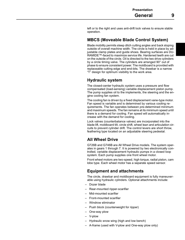 Volvo G700B Grader Operators Manual VOE2114344013H - Image 10