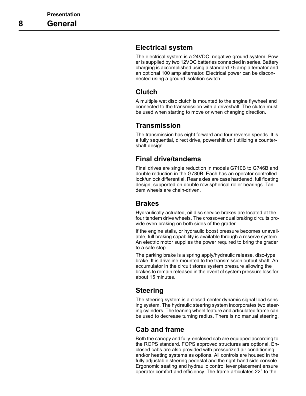 Volvo G700B Grader Operators Manual VOE2114344013H - Image 9