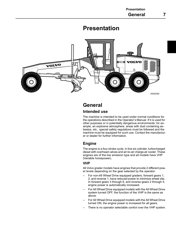 Volvo G700B Grader Operators Manual VOE2114344013H - Image 8