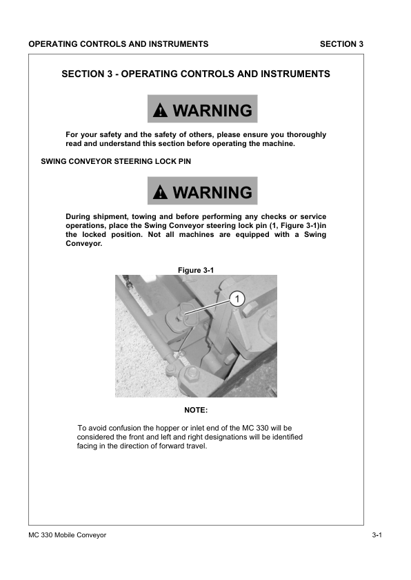 Volvo MC330 Mobile Conveyor Operators Manual SN 183686 and UP VOE21A1004811h - Image 16