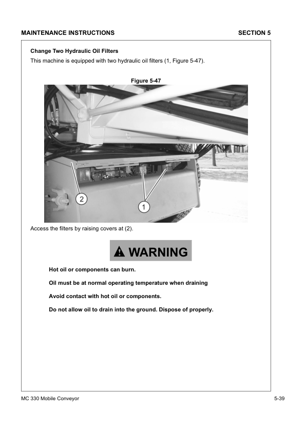 Volvo MC330 Mobile Conveyor Operators Manual SN 183686 and UP VOE21A1004811h - Image 11