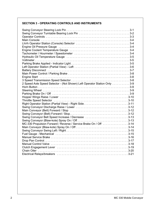 Volvo MC330 Mobile Conveyor Operators Manual SN 183686 and UP VOE21A1004811h - Image 5