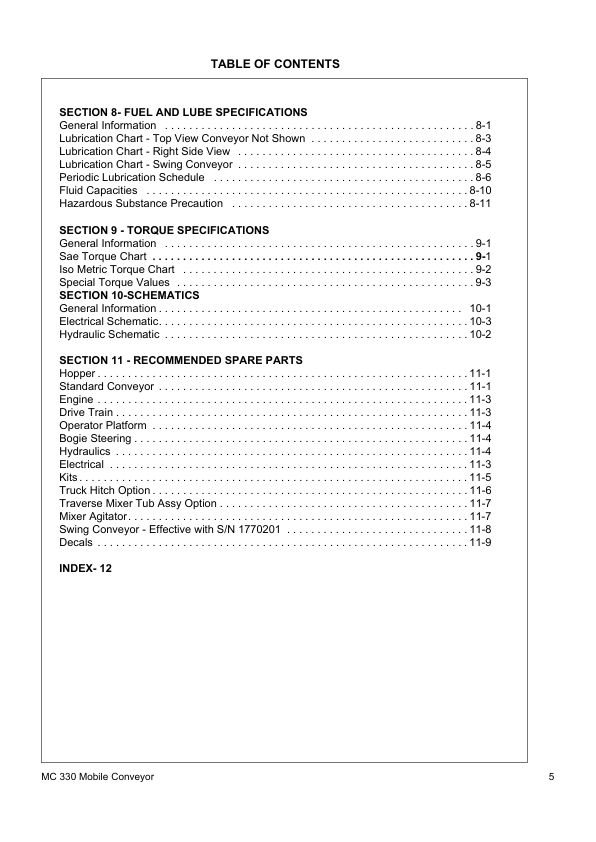 Volvo MC330 Mobile Conveyor Operators Manual SN 183686 and UP VOE21A1004811h - Image 8