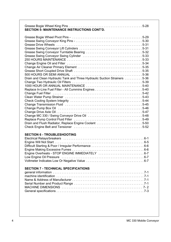 Volvo MC330 Mobile Conveyor Operators Manual SN 183686 and UP VOE21A1004811h - Image 7