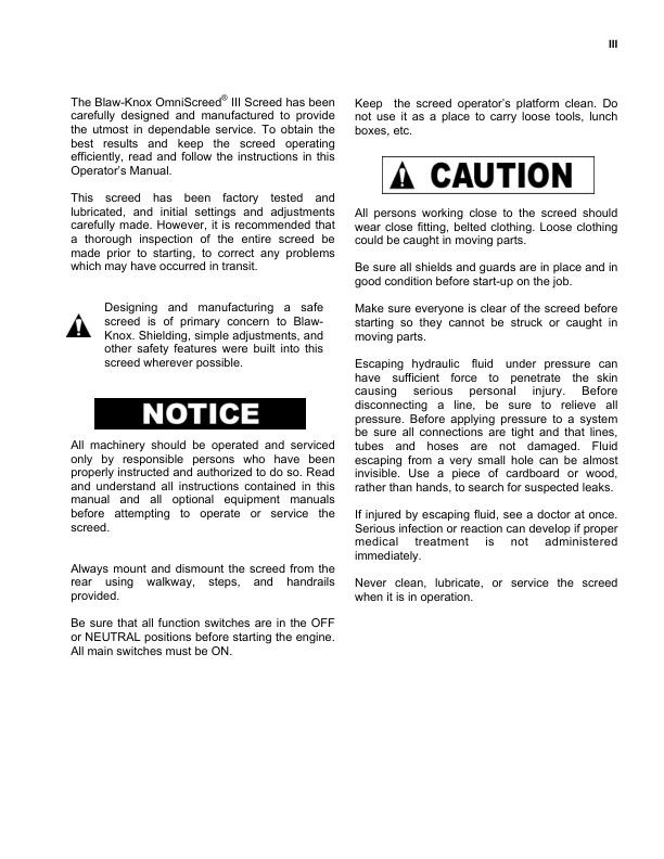 Volvo OMNI IIIA Screed Operators Manual - Image 7