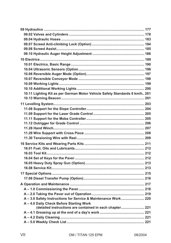 Volvo Titan 125 EPM Tracked Paver Operators Manual SN 16112-17654 - Image 8