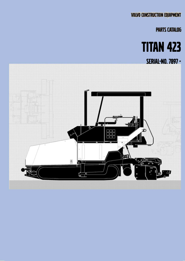Volvo Titan 423 Tracked Paver Parts Catalog SN 7897 and UP - Image 2