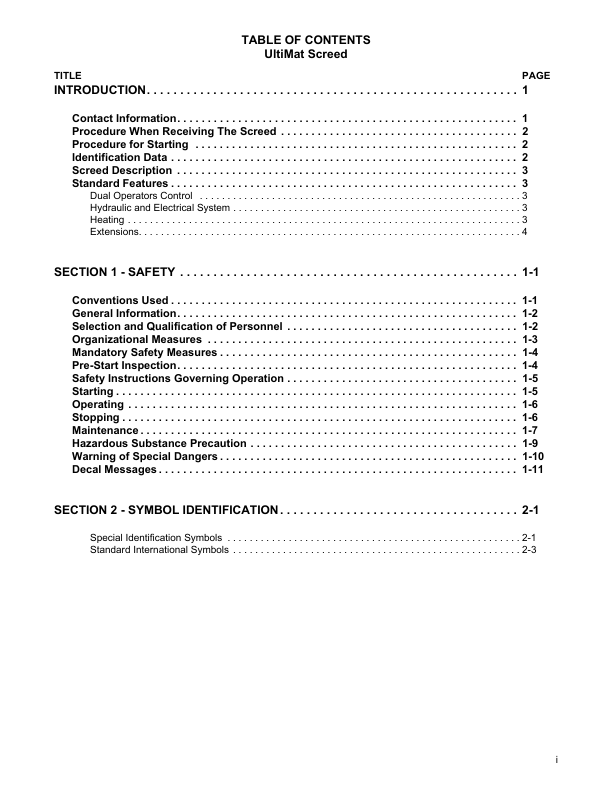 Volvo Ultimat Screed Operators Manual - Image 4