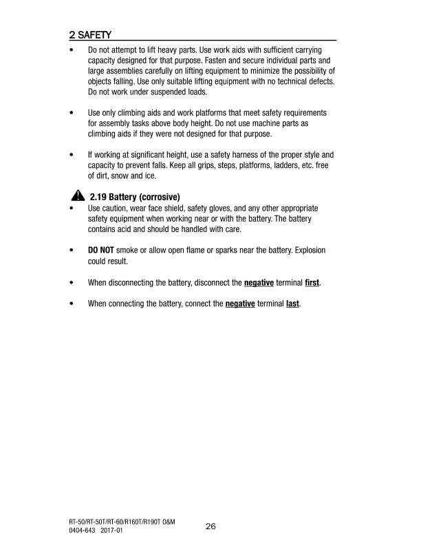 asv RT-50 RT-50T RT-60 R160T R190T Rubber Track Loader Operation and Maintenance Manual - Image 11
