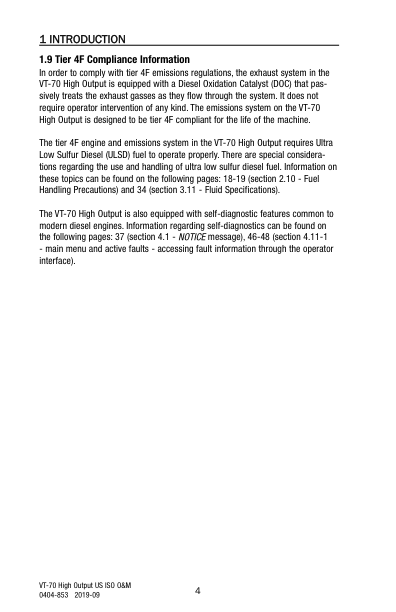 asv VT-70 High Out Rubber Truck Loader Operation and Maintenance Manual - Image 7