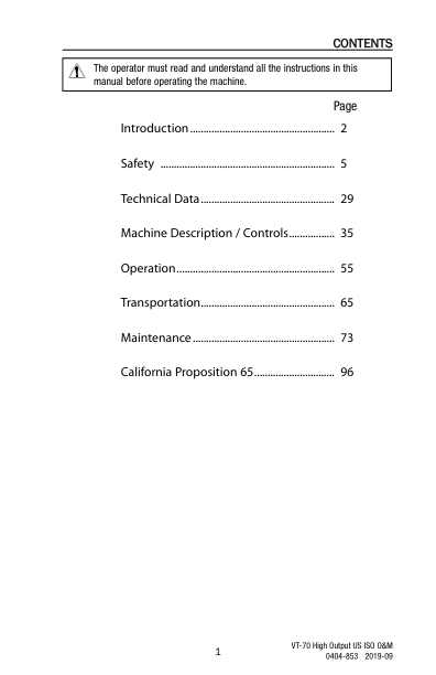 asv VT-70 High Out Rubber Truck Loader Operation and Maintenance Manual - Image 4