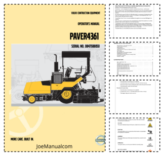 Volvo 4361 Paver Operators Manual VOE21A1004346H